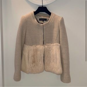 Nanette Lepore wool blazer with fur xsmall
